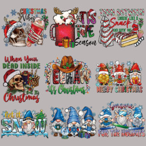 Wholesale Colorful Cartoon Christmas Heat Transfer