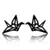 Wholesale PVD Coated 18K Gold Real Gold Plated Paper Crane 304 Stainless Steel Simple Style Korean Style Waterproof Non Tarnish Earrings Ear Studs