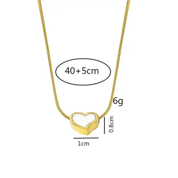 Wholesale [Whole Body Titanium Steel] Three-Dimensional Peach Heart Titanium Steel Necklace Simple Fashion Necklace