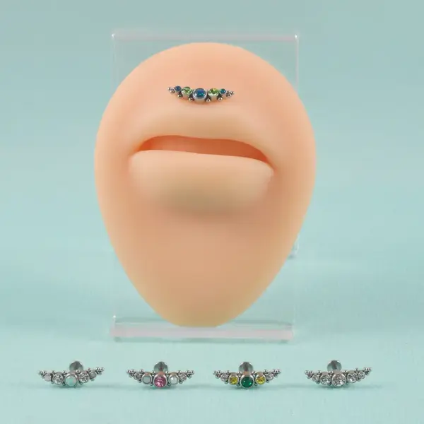 Wholesale 1 Piece Ear Cartilage Rings & Studs Simple Style Round 304 Stainless Steel Copper Zircon Inlay Resin Zircon