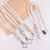 Wholesale Handmade Woven Necklace Keychain Creative DIY Rainbow Silicone Beads Brand Work Id Lanyard