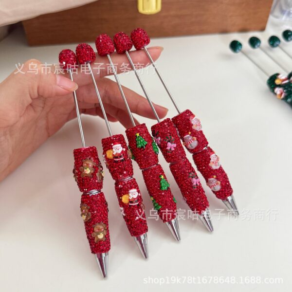 Wholesale Two-tone Christmas rhinestone ballpoint pen