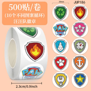 Want want team badge 10-piece circle-500 stickers