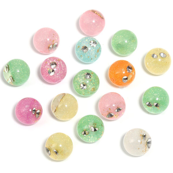 oly-2f2cb075e500cac2f85d6ec6202d5ee6 Wholesale New epoxy resin gold foil rhinestone sequin through-hole round beads DIY mobile phone chain beaded pen jewelry accessories loose beads