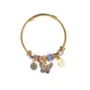 Wholesale Elegant Sweet Butterfly 304 Stainless Steel Alloy Gold Plated Rhinestones Bangle In Bulk