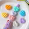 Wholesale Checkered heart-shaped dopamine heart-shaped beads