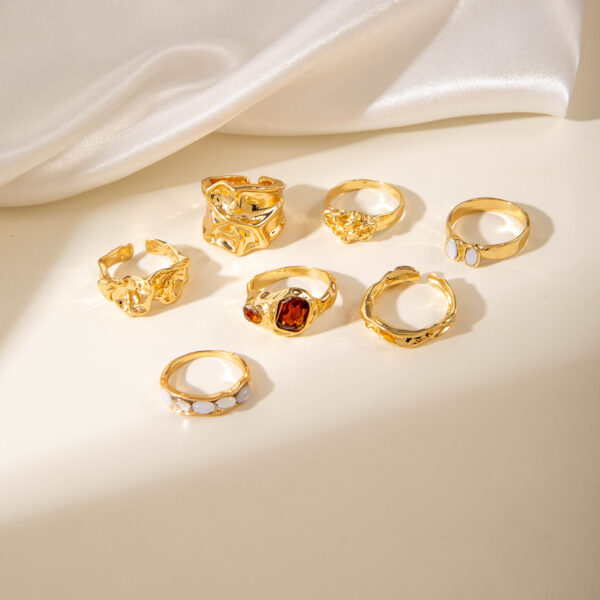 oly-2f41a9b3c1245c267db1474a98fb117d Wholesale Geometric irregular fashion ring set