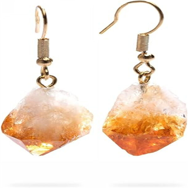 Wholesale Natural Irregular 2-3CM Citrine Earrings Cross Border Hot Mother's Day Gift
