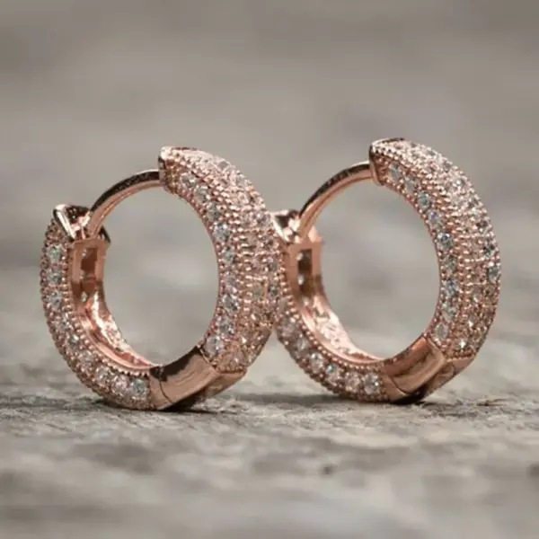 Wholesale Fashion Simple Copper Inlaid Zircon Earrings Wholesale