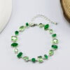 Wholesale Shijia's New Oval Zircon Bracelet for Women, Emerald Streamer Crystal Candy Bracelet, Light Luxury and High-End Feel