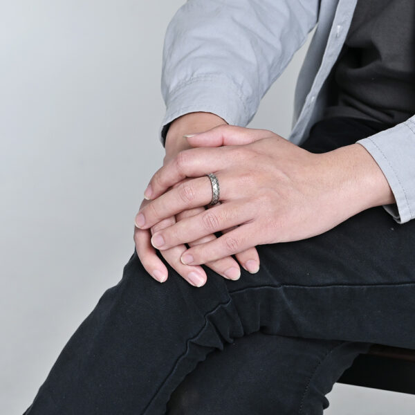 Wholesale Cross-border Nordic Retro Diamond Face Viking Character Stainless Steel Ring Niche Personality Men's Cold Style Jewelry