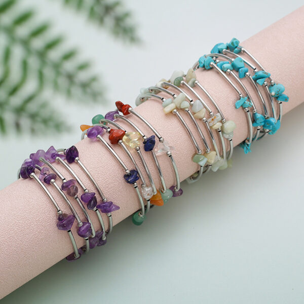 Wholesale Turquoise mixed multi-layered stone bracelet