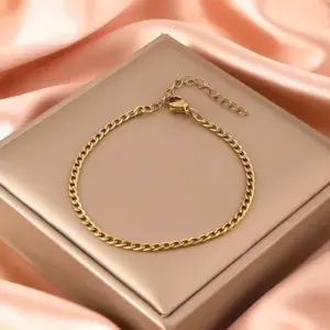 7#(3mm) Cuban Chain / Length 17 5cm