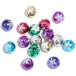 Metallic snowflake beads (randomly mixed colors) / 16mm