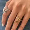 304 Stainless Steel Snake PVD Coated Zircon 18K Real Gold Plated Real Gold Plated Basic Classic Style Commute Waterproof Non Tarnish Rings