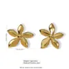 Wholesale 1 Pair Sweet Flower Plating 304 Stainless Steel Imitation Gold Electroplating Ear Studs