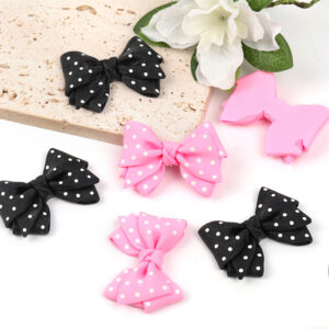 Wholesale Large Polka Dot Bow Straight Hole Beads
