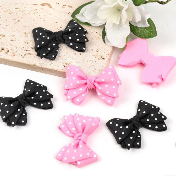 Wholesale Large Polka Dot Bow Straight Hole Beads