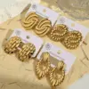 Wholesale Elegant Oval And Tear Drop Shaped Stainless Steel 201 Woven Earrings Fashionable And Stylish Women's Jewelry Accessory