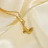 Wholesale PVD Coated Real Gold Plated Heart Stainless Steel Titanium Steel Simple Style Waterproof Non Tarnish 304 Stainless Steel Pendant Necklace