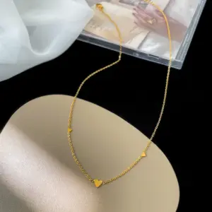 Wholesale Simple Style Heart Shape Titanium Steel Plating Bracelets Necklace