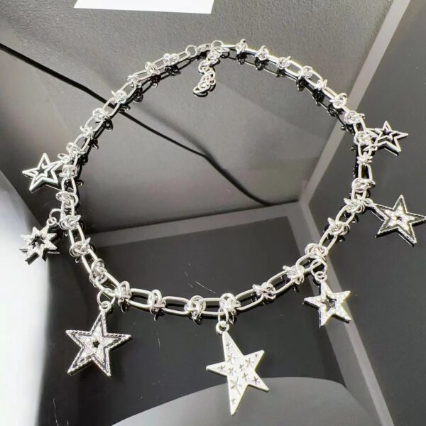 oly-2f7c9dd4e6b7ed790a65cbc15a95e599 Wholesale Sweet Cool Girl Zirconium Five-pointed Star Pendant Necklace Niche Design Sweet Cool Style Personality Retro Metal Necklace Women