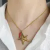 PVD Coated Real Gold Plated Tortoise Starfish Shell 304 Stainless Steel Marine Style Simple Style Commute Waterproof Non Tarnish 304 Stainless Steel Lobster Trigger Clasp Closure Pendant Necklace