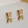 Wholesale 1 Pair Sweet Butterfly Three-dimensional 304 Stainless Steel 14K Gold Plated Stainless Steel Earrings