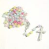 Wholesale 8mm frosted colorful beads cross necklace