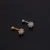 316L Stainless Steel Copper Zircon Ear Cartilage Rings & Studs Flower Waterproof Non Tarnish Surgical Steel
