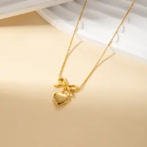Love Heart Bow Tie Necklace