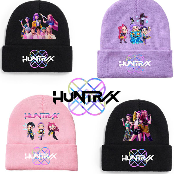 Wholesale 2025 Amazon New K-pop Witcher Girl Group Print Knitted Hat, Fleece Hat, Warm Hat for Teenagers and Boys