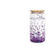 Wholesale Foreign Trade New 16oz Christmas Series Glitter Powder Glitter DIY Double-Layer Plastic Mason Cup Straw Cup Anti-Fall