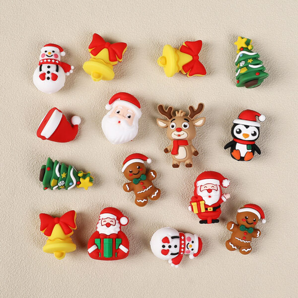 oly-2f934a9f24d5d7c61d5369adc9b598e0 Wholesale 2025 Cute 3D Silicone Beads Santa Claus Stereo Beads DIY Holiday Decorations Christmas Tree Silicone Beads