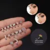316L Stainless Steel Copper Nose Rings & Studs Flower Waterproof Non Tarnish Surgical Steel