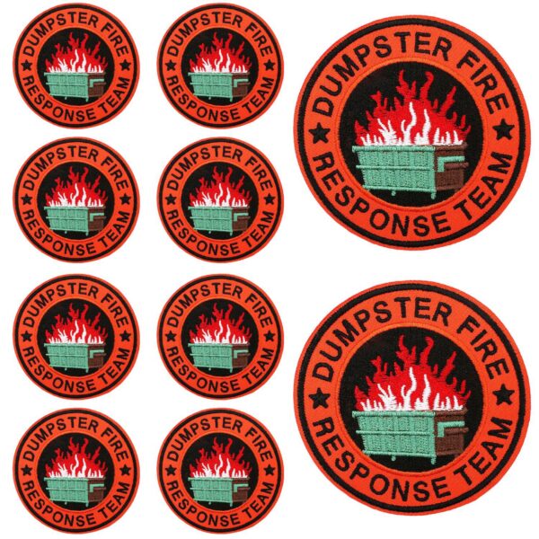 Wholesale Flame-shaped trash can embroidered fabric patch