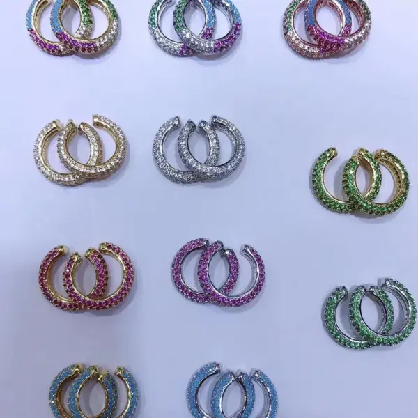 Wholesale Fashion Geometric Plating Copper Zircon Copper Earrings