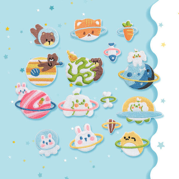 oly-2f9e0bcc1f411845923ff465ead598d0 Wholesale Computer Embroidered Animal Planet Cartoon Embroidered Cloth Stickers Self-adhesive Tapes Embroidered Bags Decorative Clothes Patch Stickers