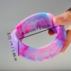 Wholesale Camouflage Purple Resin Bracelet Irregular Simple Geometric Opaque