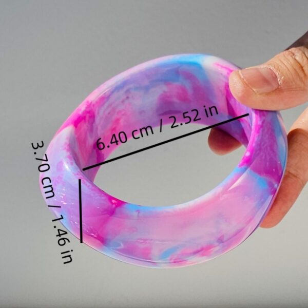 Wholesale Camouflage Purple Resin Bracelet Irregular Simple Geometric Opaque
