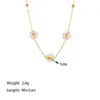 PVD Coated Real Gold Plated 18K Gold Flower 304 Stainless Steel Elegant Simple Style Waterproof Non Tarnish Bracelets Necklace
