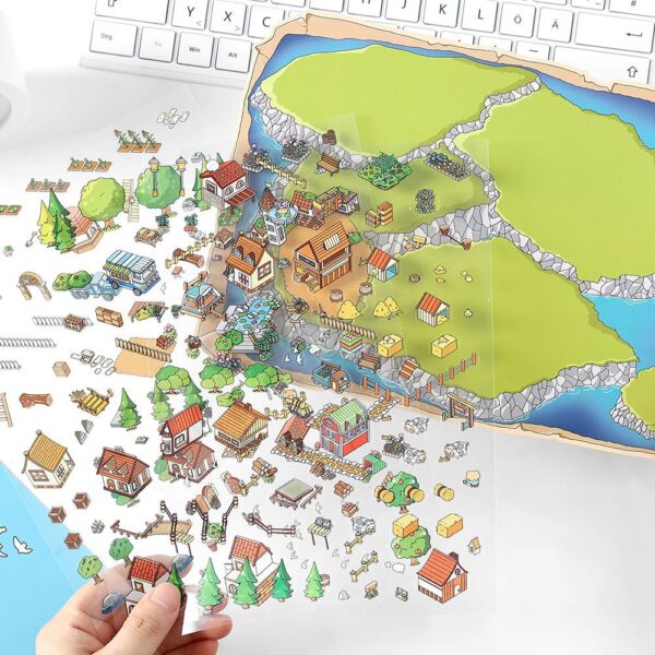 Wholesale Insteel. Me2.5D Super Size Landscape Sticker My Cabin Third Bomb Cabin Creative Landscape Sticker