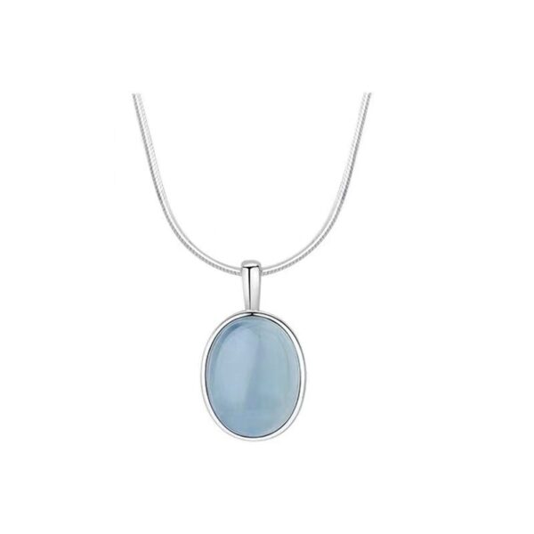Wholesale S925 Aquamarine Pendant Sterling Silver Necklace Women's High-End Non-Fading Summer Ins Versatile Accessible Luxury Niche Jewelry