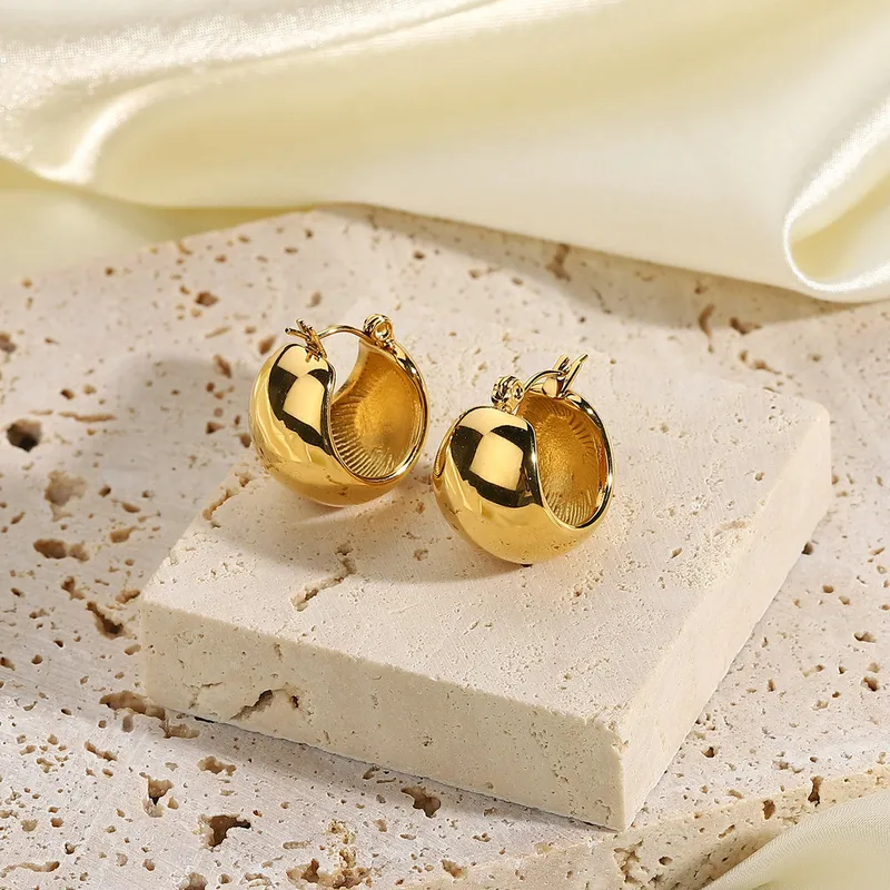 Wholesale Ball Plating 316 Stainless Steel No Inlaid PVD Coated Earrings
