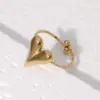 oly-2fb4a9e5cddb4a1b618118c9d28cd333 Wholesale PVD Coated Real Gold Plated 18K Gold Heart Shape 304 Stainless Steel Sweet Simple Style IG Style Waterproof Non Tarnish Open Rings