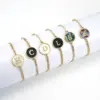 Wholesale Simple Style Letter 304 Stainless Steel 18K Gold Plated Shell Stainless Steel Bracelets In Bulk