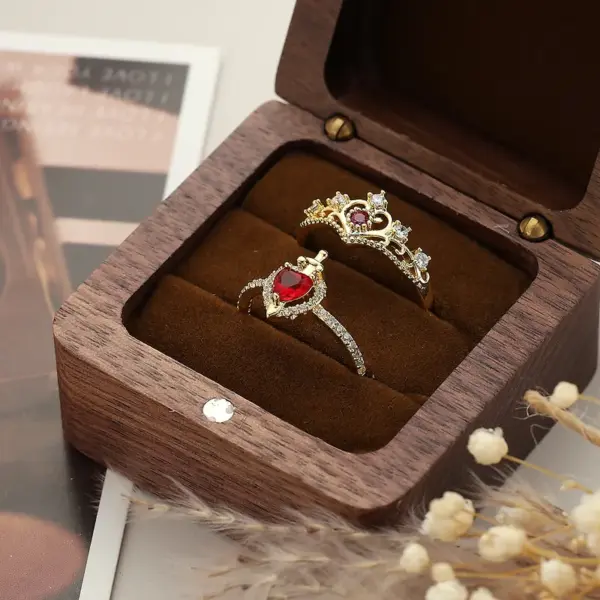 Wholesale Copper Four Leaf Clover Heart Shape Crown Rack Plated Zircon 18K Gold Plated Elegant Princess Cute Heart Flowers Butterfly Gold Silver Rings