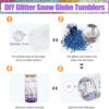 Wholesale Foreign Trade New 16oz Christmas Series Glitter Powder Glitter DIY Double-Layer Plastic Mason Cup Straw Cup Anti-Fall