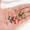 Wholesale Hot-selling Live Supply Zircon Cross Pendant Ins Fashion Personality Color Cross Necklace Wholesale