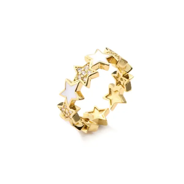 Wholesale Copper Stoving Varnish Star Zircon Copper Rings